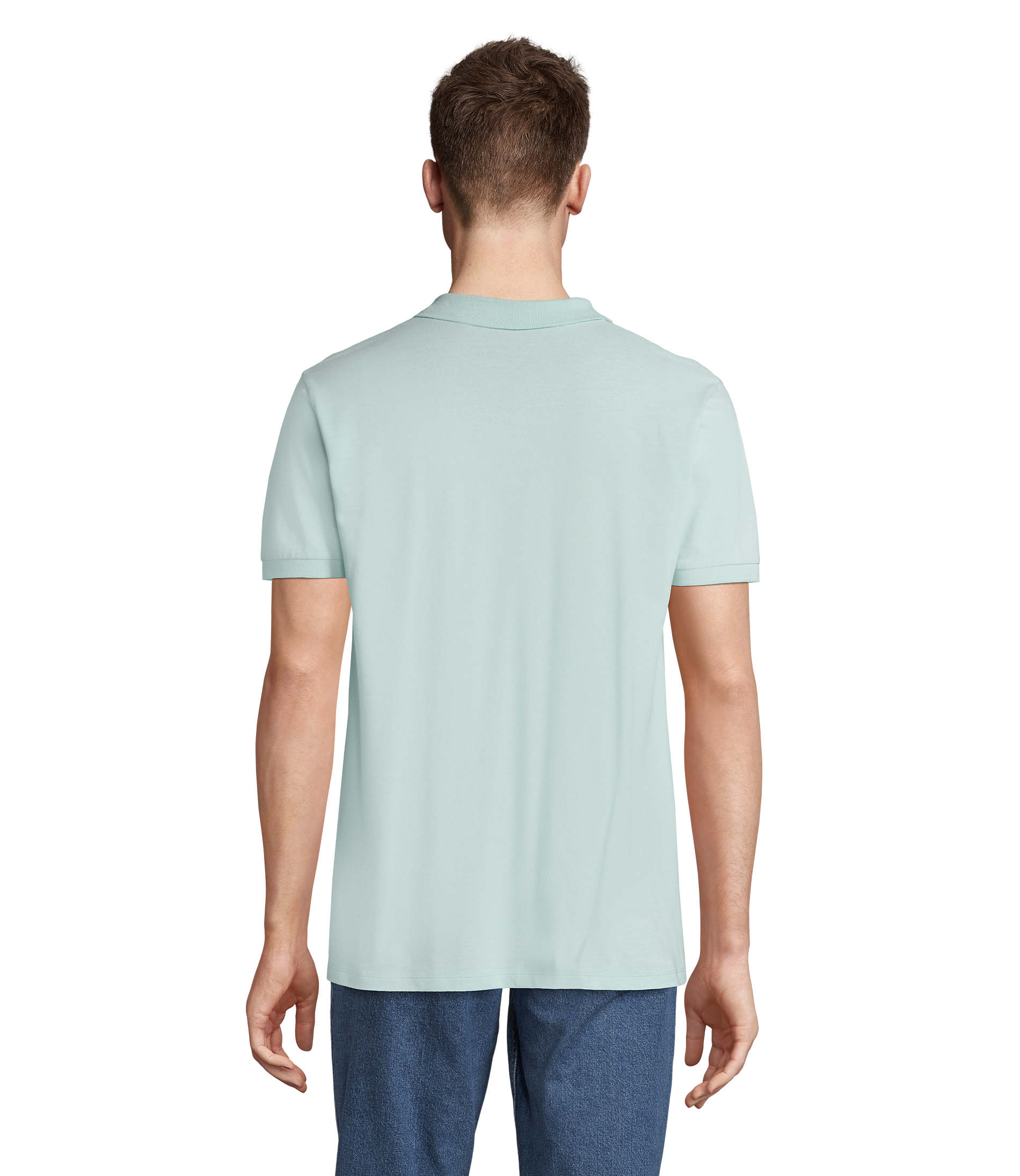 Polo homme publicitaire en coton bio 170g - PLANET Bleu Arctique